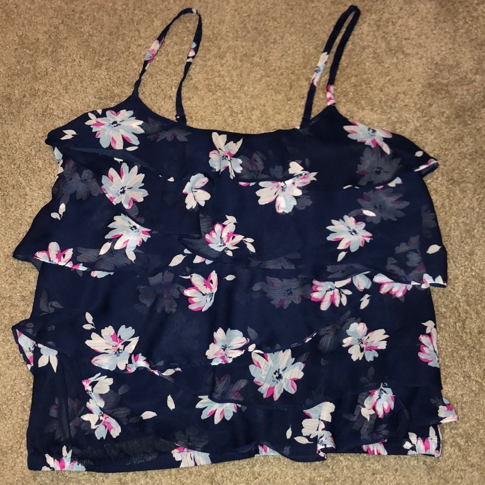 Torrid blue floral tank top